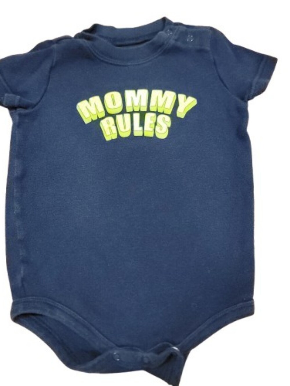 Circo One Piece Bodysuit Infant Boys Size 9M Navy Blue Short Sleeve Mommy Rules